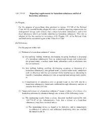 1301:7-9-03 Reporting Requirements for Hazardous Substances and List of Hazardous Substances