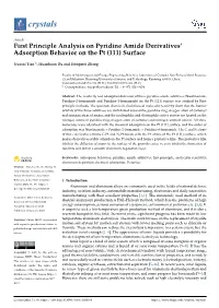 First Principle Analysis on Pyridine Amide Derivatives' Adsorption Behavior on the Pt (111) Surface