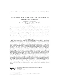 Forecasting with Twitter Data: an Application to Usa Tv Series Audience