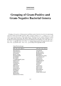 Grouping of Gram-Positive and Gram-Negative Bacterial Genera