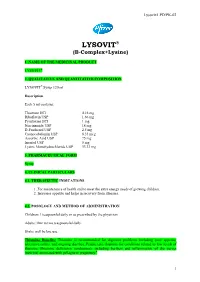 LYSOVIT® (B-Complex+Lysine)