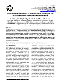 A Low-Cost Printed Circuit Board Design Technique and Processes Using Ferric Chloride Solution