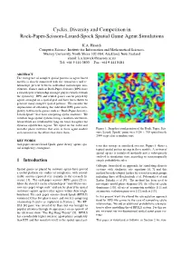 Cycles, Diversity and Competition in Rock-Paper-Scissors-Lizard-Spock Spatial Game Agent Simulations