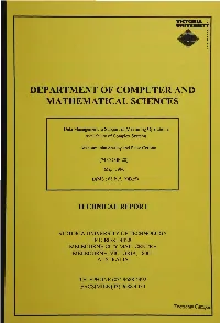 Department of Computer and Mathematical Sciences