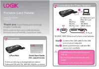 LOGIK Portable Card Reader L0LCR10 Manual