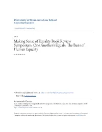 Making Sense of Equality Book Review Symposium: One Another's Equals: the Ab Sis of Human Equality Mark D