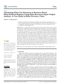 Optimizing Water Use Structures in Resource-Based Water-Deficient