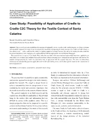 Possibility of Application of Cradle to Cradle C2C Theory for the Textile Context of Santa Catarina