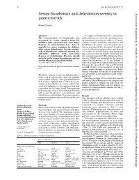 Serum Bicarbonate and Dehydration Severity in Gastroenteritis 71