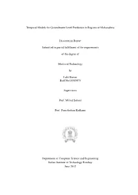 Temporal Models for Groundwater Level Prediction in Regions of Maharashtra