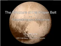 The Structure of the Kuiper Belt from Observations and Simulations