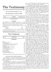The Testimony Jan 1869 -Feb. 1870