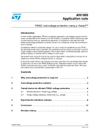 TRIAC Overvoltage Protection Using a Transil™