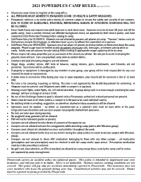 2021 POWERPLUS CAMP RULES (Revised 3/1/21)