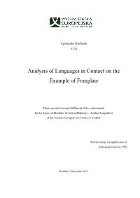 Analysis of Languages in Contact on the Example of Franglais
