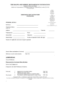 Assistance Application Form