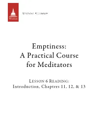 Emptiness: a Practical Course for Meditators