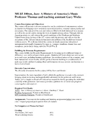 Syllabus, Mujz 100 Spring 2013