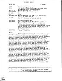 The Gannett Foundation Literacy Challenge Grants Program 1987-1990