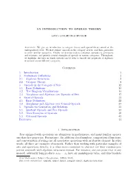 An Introduction to Operad Theory