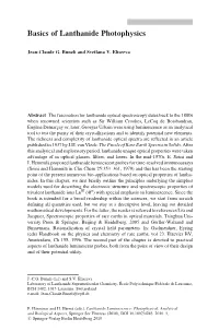 Basics of Lanthanide Photophysics