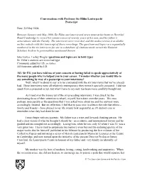 Conversations with Professor Sir Elihu Lauterpacht Postscript