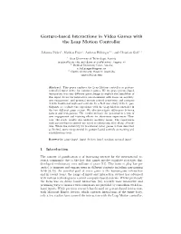 Gesture-Based Interactions in Video Games with the Leap Motion Controller