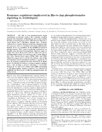 Response Regulators Implicated in His-To-Asp Phosphotransfer Signaling in Arabidopsis (Escherichia Coli)