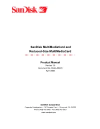 Sandisk Multimediacard and Reduced-Size Multimediacard