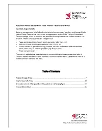 Table of Contents Below) with Family Name Provided