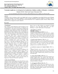 20 Taxonomic Significance of Aedeagus in the Classification Of