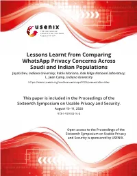 Lessons Learnt from Comparing Whatsapp Privacy Concerns Across