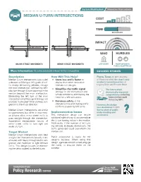 Median U-Turn Intersections Cost