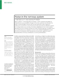 Noise in the Nervous System