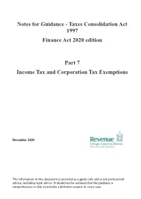 Notes for Guidance - Taxes Consolidation Act 1997 Finance Act 2020 Edition
