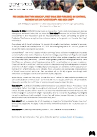 Pre-Orders for Twin Mirror™, First Game Self-Published by Dontnod, Are Now Live on Playstation®4 and Xbox One™