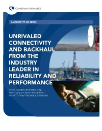 Unrivaled Connectivity and Backhaul from the Industry Leader in Reliability and Performance