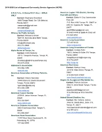 2019-2020 List of Approved Community Service Agencies (HCPS)