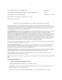 Graduate Center. Spring 2018. Doctoral Program in History