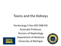 Toxins and the Kidneys