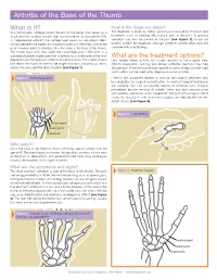 Arthritis of the Base of the Thumb