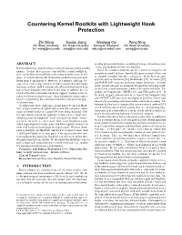 Countering Kernel Rootkits with Lightweight Hook Protection