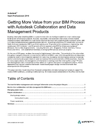 Getting More Value from Your BIM Process with Autodesk Collaboration and Data Management Products