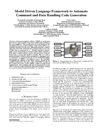 Model Driven Language Framework to Automate Command and Data Handling Code Generation