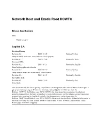 Network Boot and Exotic Root HOWTO