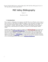 Rift Valley Bibliography Version 1.3