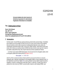 SC22/WG20 N896 L2/01-476 Universal Multiple-Octet Coded Character Set International Organization for Standardization Organisation Internationale De Normalisation