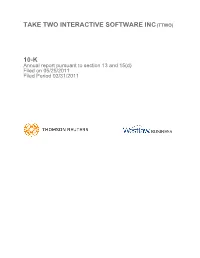 Take Two Interactive Software Inc(Ttwo) 10-K