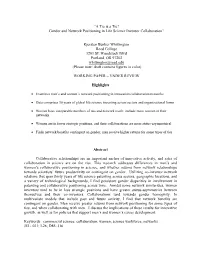 “A Tie Is a Tie? Gender and Network Positioning in Life Science Inventor Collaboration”