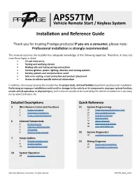 APS57TM Remote Start / Keyless System